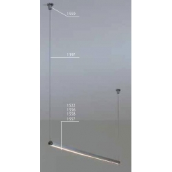 Lampa wisząca PDS - O - L z LED - 1,5 m - przesłona transparentna
