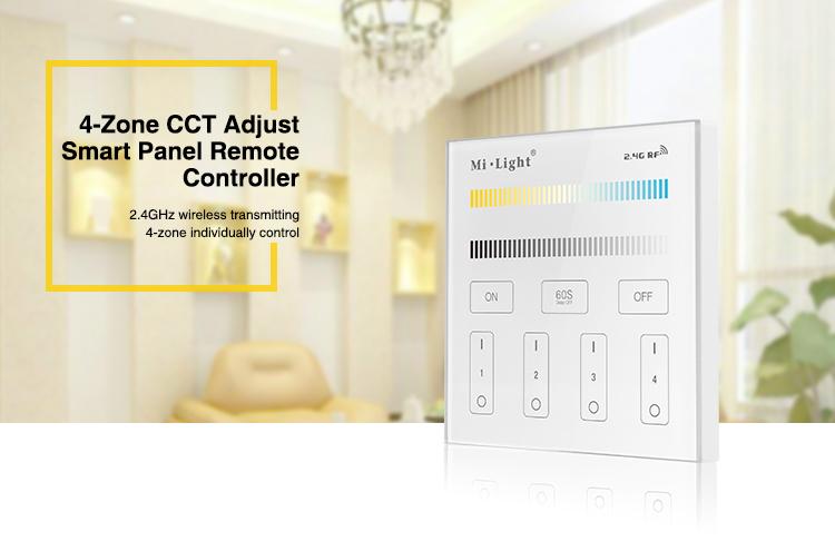 MILIGHT Fernbedienung, MILIGHT, MILIGHT - 4-Zone CCT Adjust Smart Panel Remote Controller - T2 futlight, pil